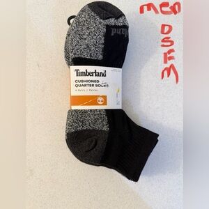 Timberland Cushioned Quarter Socks - Black and Gray